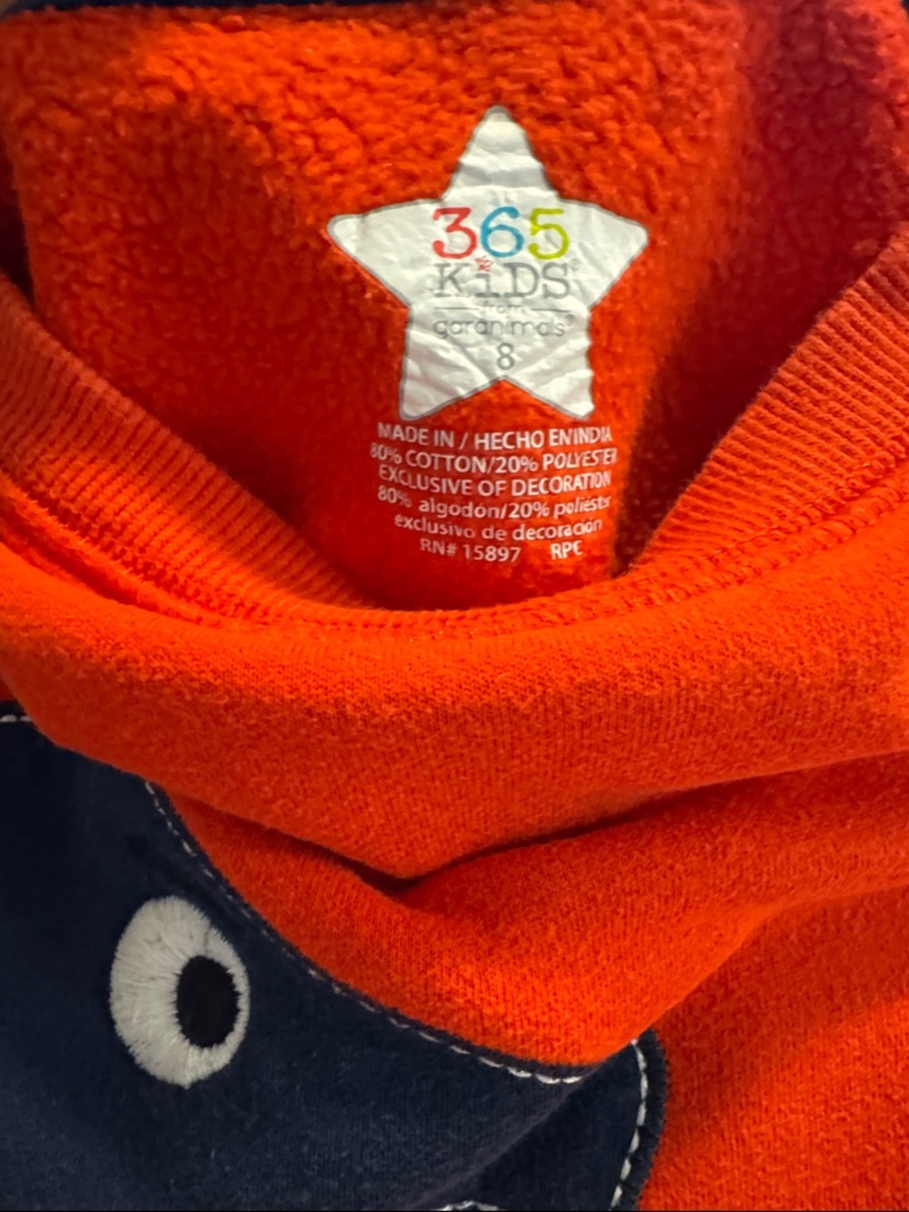 Kids' Bright Red Dino Pullover Sweatshirt - Picture 9 of 9